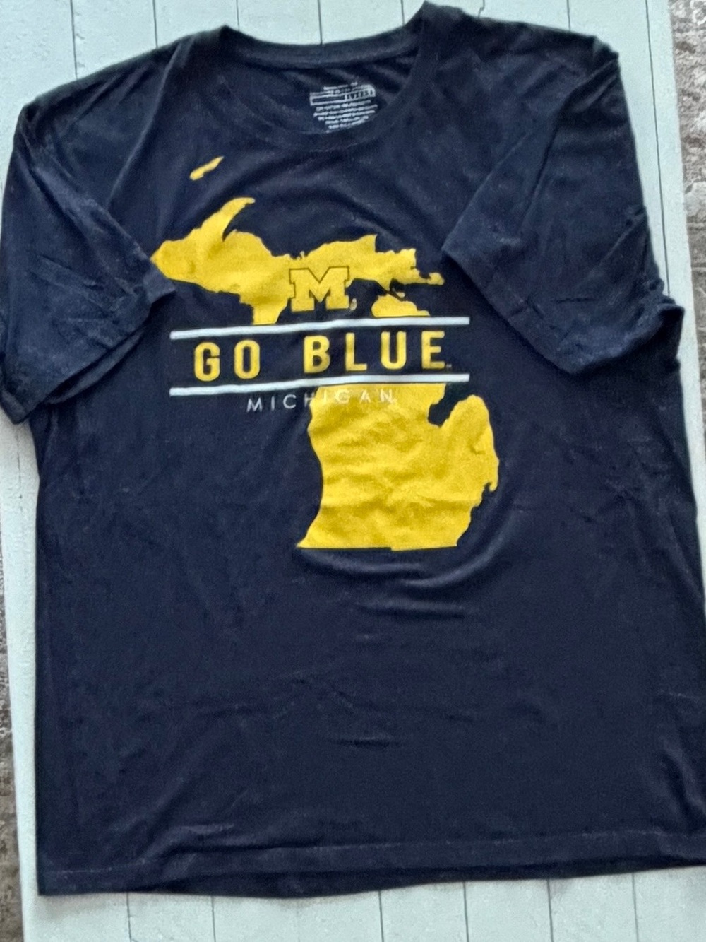 Colosseum Men's Michigan Wolverines T-Shirt XL Navy Go Blue Graphic Tee